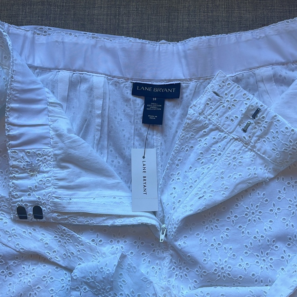 Lane Bryant Bright White Eyelet Shorts Resort Beach Classic Plus Size 16 - Picture 6 of 7